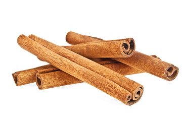 Cinnamon sticks isolated on a white background