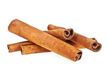 Cinnamon sticks isolated on a white background