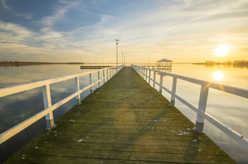 Fototapeta na wymiar wooden pier by the sea 