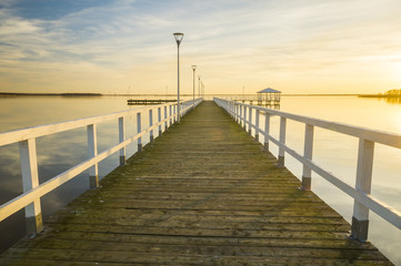 wooden pier by the sea  
