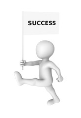 3d abstract human marches to success. 3d illustration.