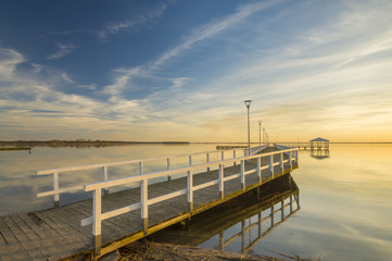 Fototapeta premium wooden pier by the sea 