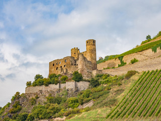 Fototapeta na wymiar Ehrenfels Castle in the Rhine Gorge, Germany