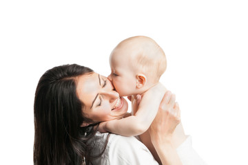 Young mother with cute baby boy