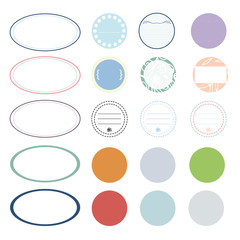 Label template vector design with colorful creative. Decoration artwork project for any products.