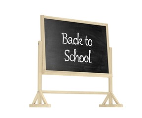 Back to School concept. Blackboard, chalkboard isolated on white. 3d rendering.