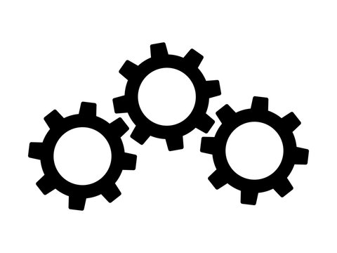 machine gears / cogs flat icon for apps and websites