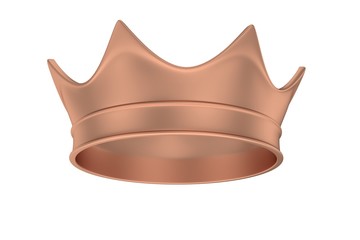 Bronze crown. 3D rendering.