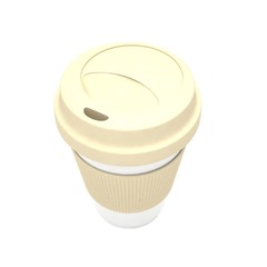 Coffee to go on white. 3d rendering.