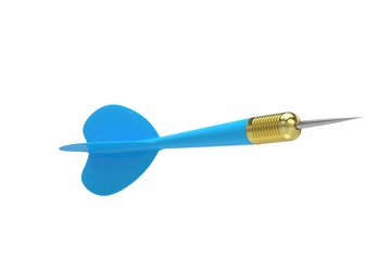 blue dart isolated on white. 3d rendering.