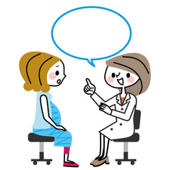 妊婦　診察　吹き出し