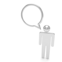 3d man with talk bubbles isolated over a white background. 3d rendering.