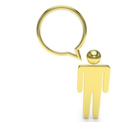 3d man with talk bubbles isolated over a white background. 3d rendering.
