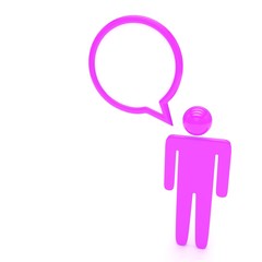 3d man with talk bubbles isolated over a white background. 3d rendering.