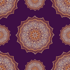 Decorative round seamless pattern