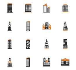 Buildings icons set