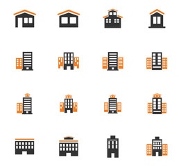 Buildings icons set