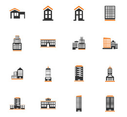 Buildings icons set