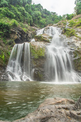 Fototapeta na wymiar Krungshing Waterfall Khao Luang National Park, Nakhon si thammar