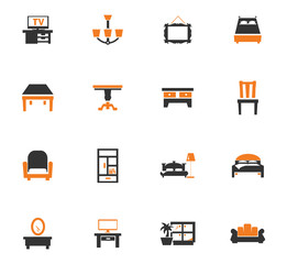 Furniture vector icons set