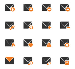 Mail and envelope icons set