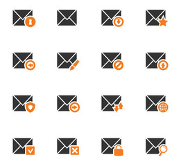 Mail and envelope icons set