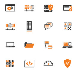 Internet, server, network icons set