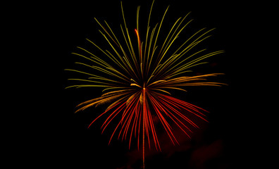 Fireworks light up the sky,Five Fireworks