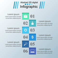 Abstract 3D digital illustration Infographic.