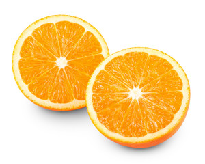 Two halves of orange