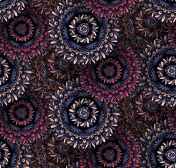 Fototapeta na wymiar Psychedelic mandala seamless pattern