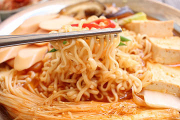 Army stew with noodle korean food