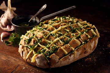 Freshly prepared loaf of party bread