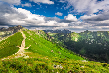 Trail to the peak in the Tatras mountains in Poland