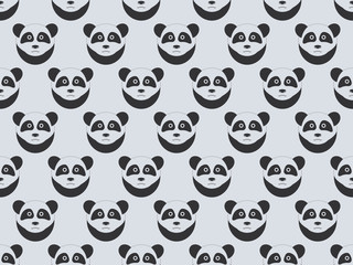 Seamless pattern with pandas. Vector illustration.