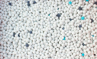 White beads in top view