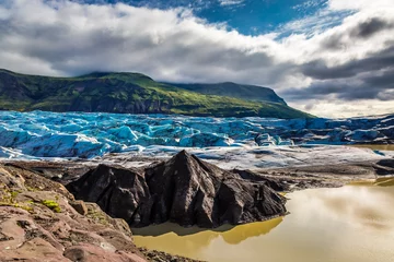 Runde Alu-Dibond Bilder Gletscher Vatnajokull glacier and mountains, Iceland