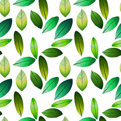 Seamless vector pattern with spring leaves. Warm. Foliage