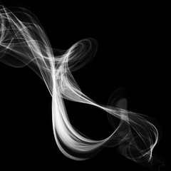 Abstract smoke isolated on black, vector illustration