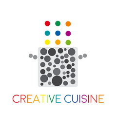 Vector abstract creative food in cuisine