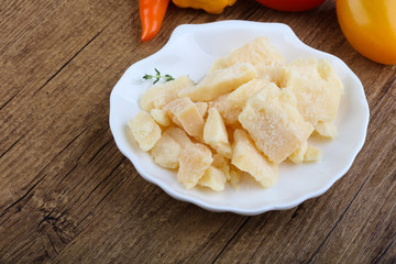 Parmesan cheese pieces