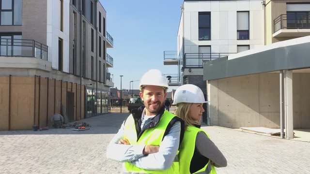 View of a Worker and enginner checking last details before delivery