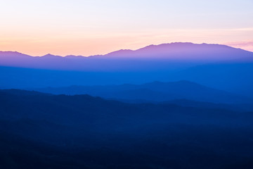 mountains at sunset