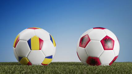Obraz premium Fußballspiel Rumänien gegen Albanien