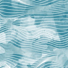 Fototapeta na wymiar Abstract blue waves. Vector watercolor background.
