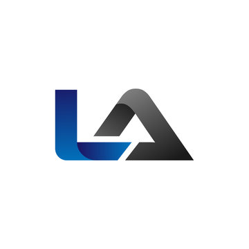 Modern Simple Initial Logo Vector Blue Grey Letters la