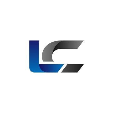 Modern Simple Initial Logo Vector Blue Grey Letters lc