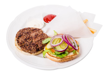 Delicious american grilled beef burger.