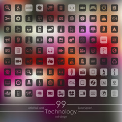 Set of technology icons