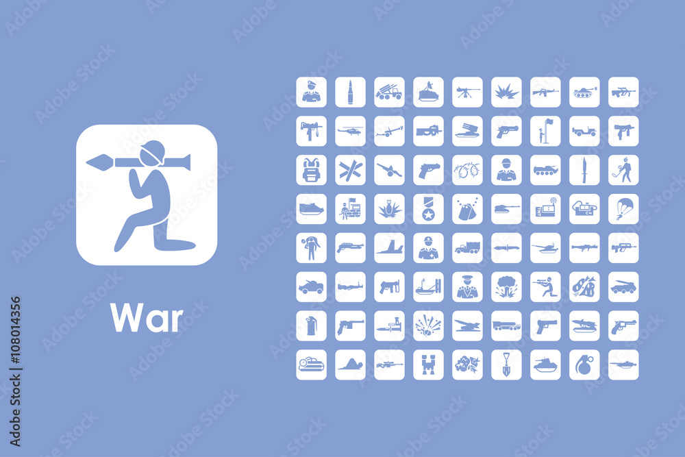 Canvas Prints set of war simple icons